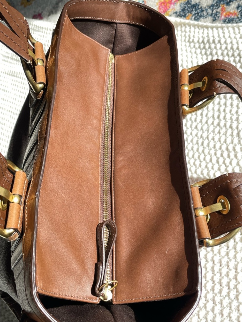 2006 Coach Mia SoHo Tote Whiskey Braided Straps Leather Vintage Y2K Satchel - Picture 7 of 12